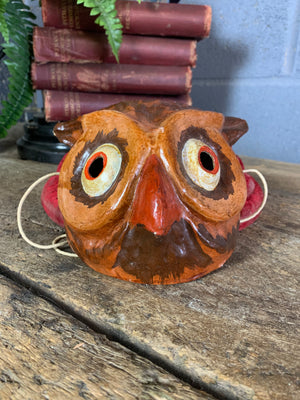 A Ukrainian papier-mâché mask of an owl