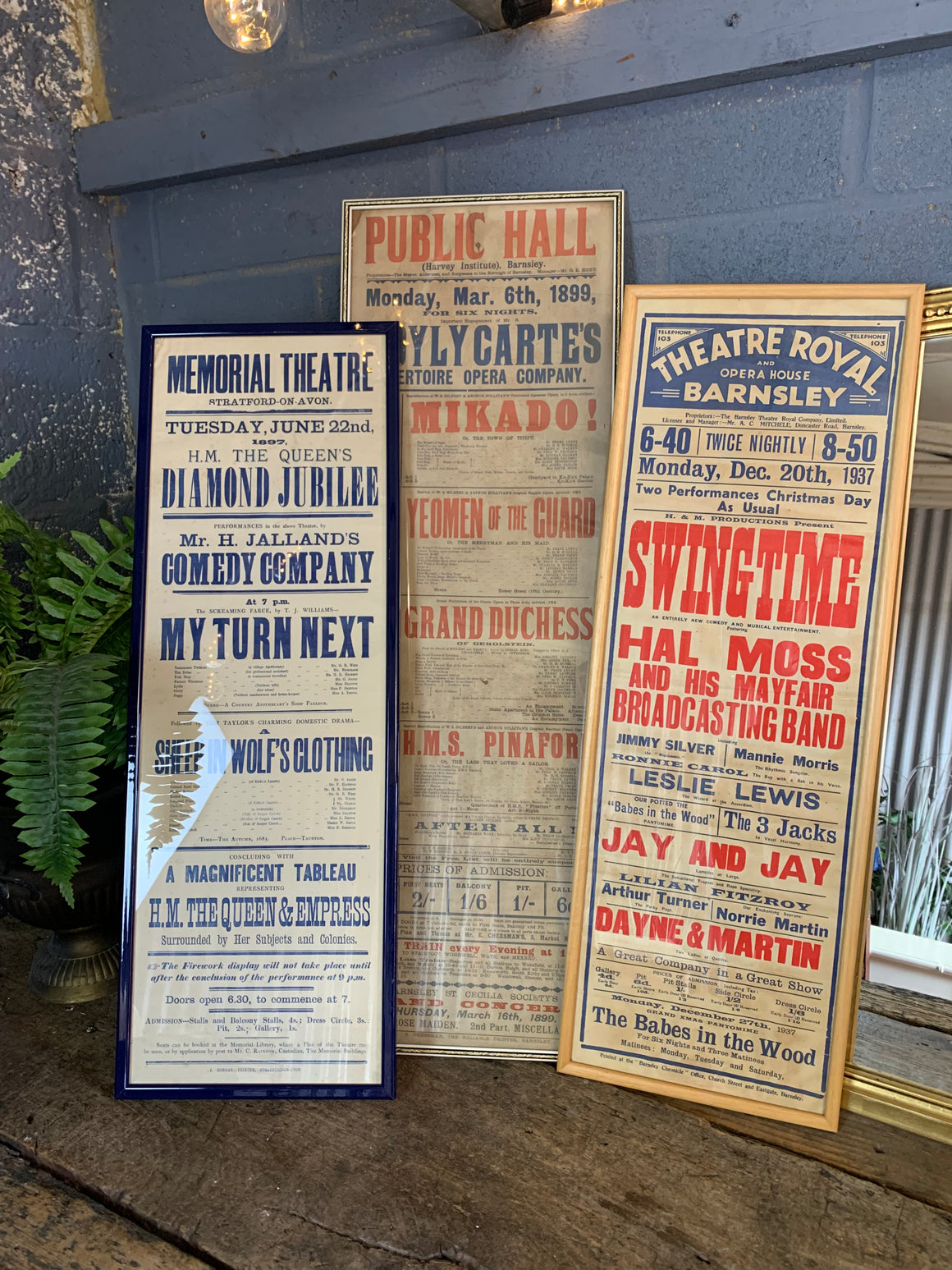 A framed playbill for the Memorial Theatre, Stratford-Upon-Avon