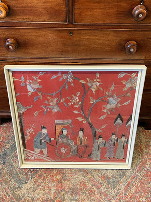 A large framed Chinese embroidery picture