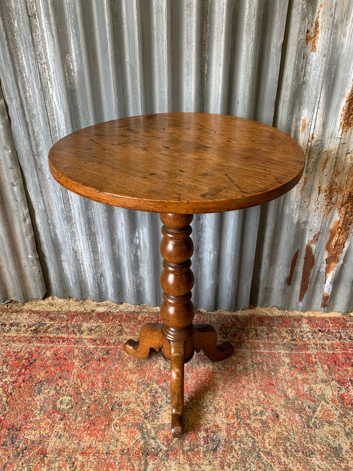 An oak side table