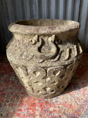 A pair of cast stone Cotswold Studios planters