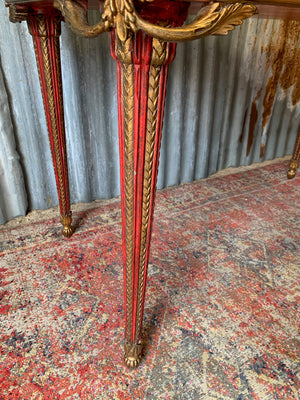 A red lacquer continental table