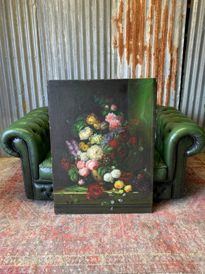 A large original Dutch school floral oil on canvas