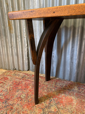 A Gothic oak console table