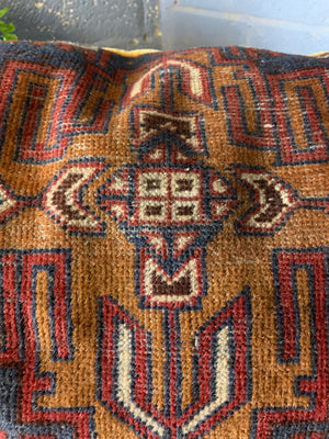 A Persian gold ground rectangular carpet cushion - 104cm x 62cm