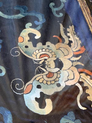 A framed Chinese silk embroidery