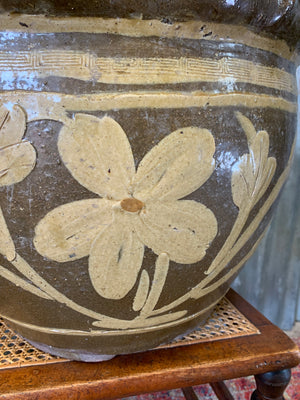 A pair of large glazed Chinese planters & one Dragon planter