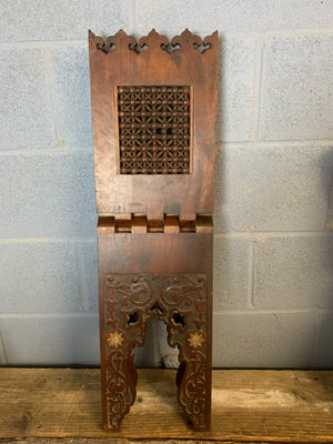 A 19th Century bobbin and fretwork Quran stand