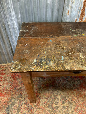 An Industrial wooden workbench