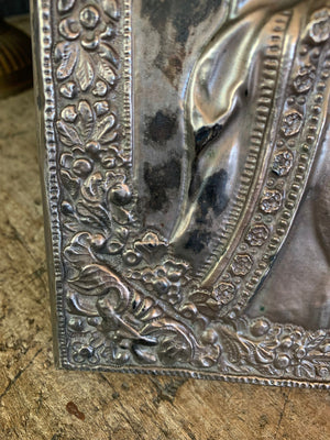 A hand painted Madonna and child icon