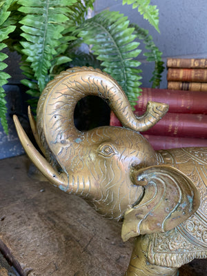A large bronze elephant