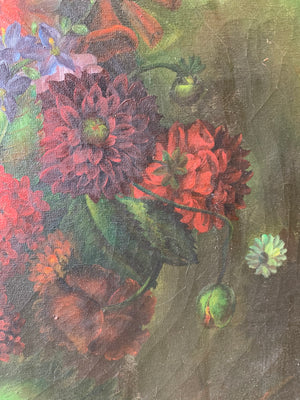 A large original Dutch school floral oil on canvas