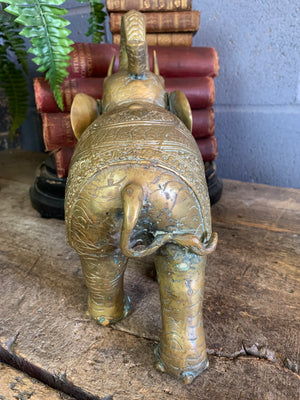 A large bronze elephant