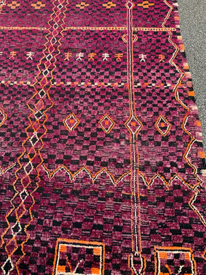 A very large purple ground Berber rug ~ 415cm or 14ft