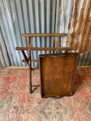 An oak butler's tray table