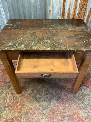 An Industrial wooden workbench