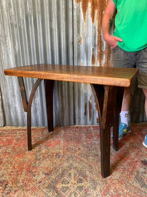 A Gothic oak console table