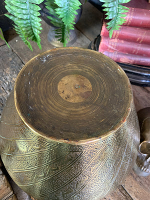 A large brass Islamic planter