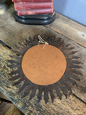 A Spanish giltwood sunburst mirror