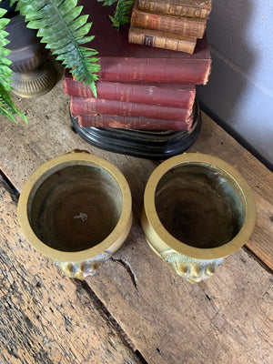 A pair of Asain bronze jardinieres on stands