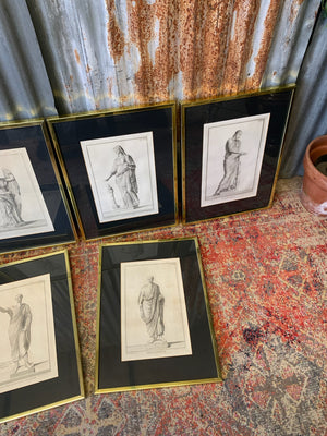 A set of six framed Grand Tour etchings