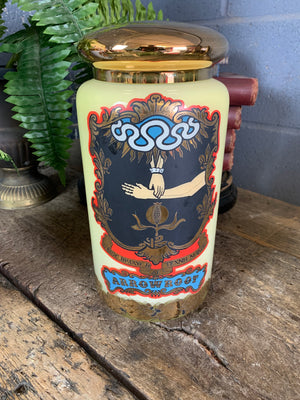 A large Royal Pharmaceutical Society apothecary jar - Arrowroot