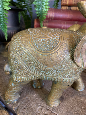 A large bronze elephant