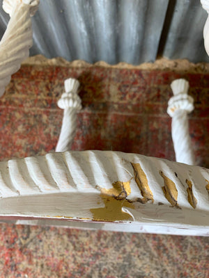 An Italian giltwood and marble rope tassel table