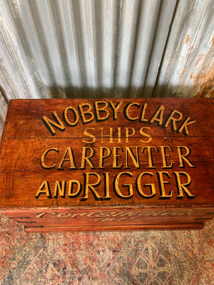 A wooden shipwright's trunk