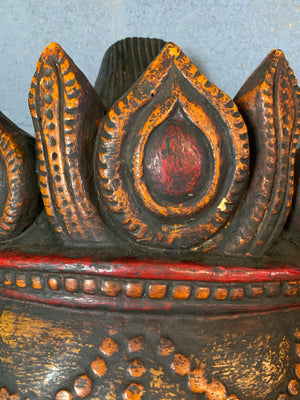A very large hand-carved bodhisattva head