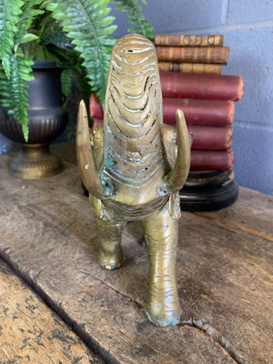 A large bronze elephant