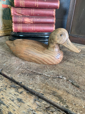 An estate made wooden duck decoy