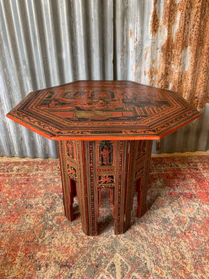 A Burmese octagonal carved table