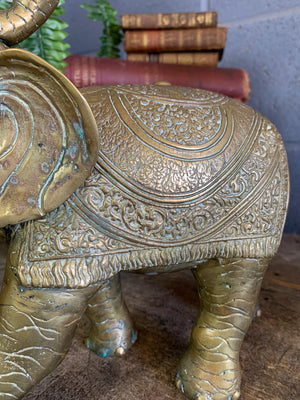 A large bronze elephant