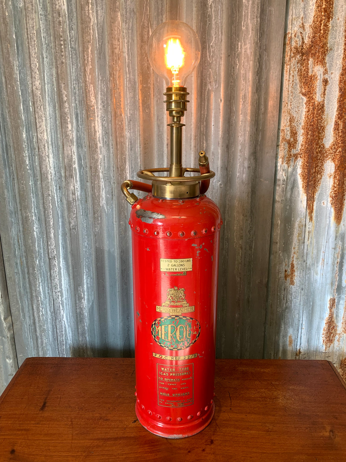 A converted fire extinguisher lamp ~ Merryweather