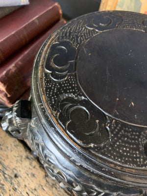 A small Chinese ebonised pedestal stand