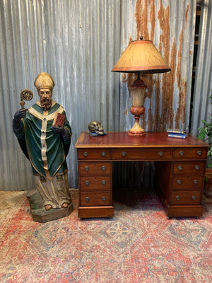 A large 19th Century plaster statue of St Patrick