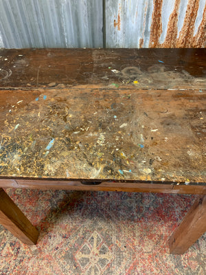 An Industrial wooden workbench
