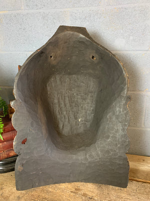 A very large hand-carved bodhisattva head