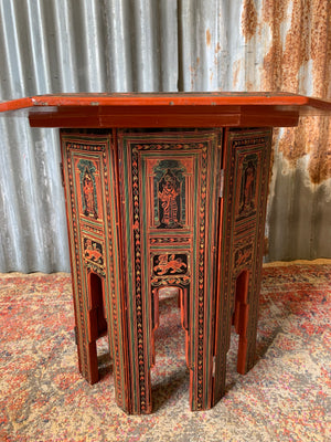 A Burmese octagonal carved table