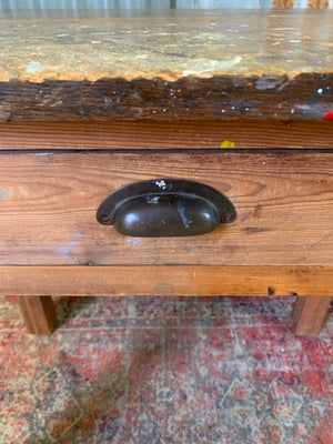An Industrial wooden workbench