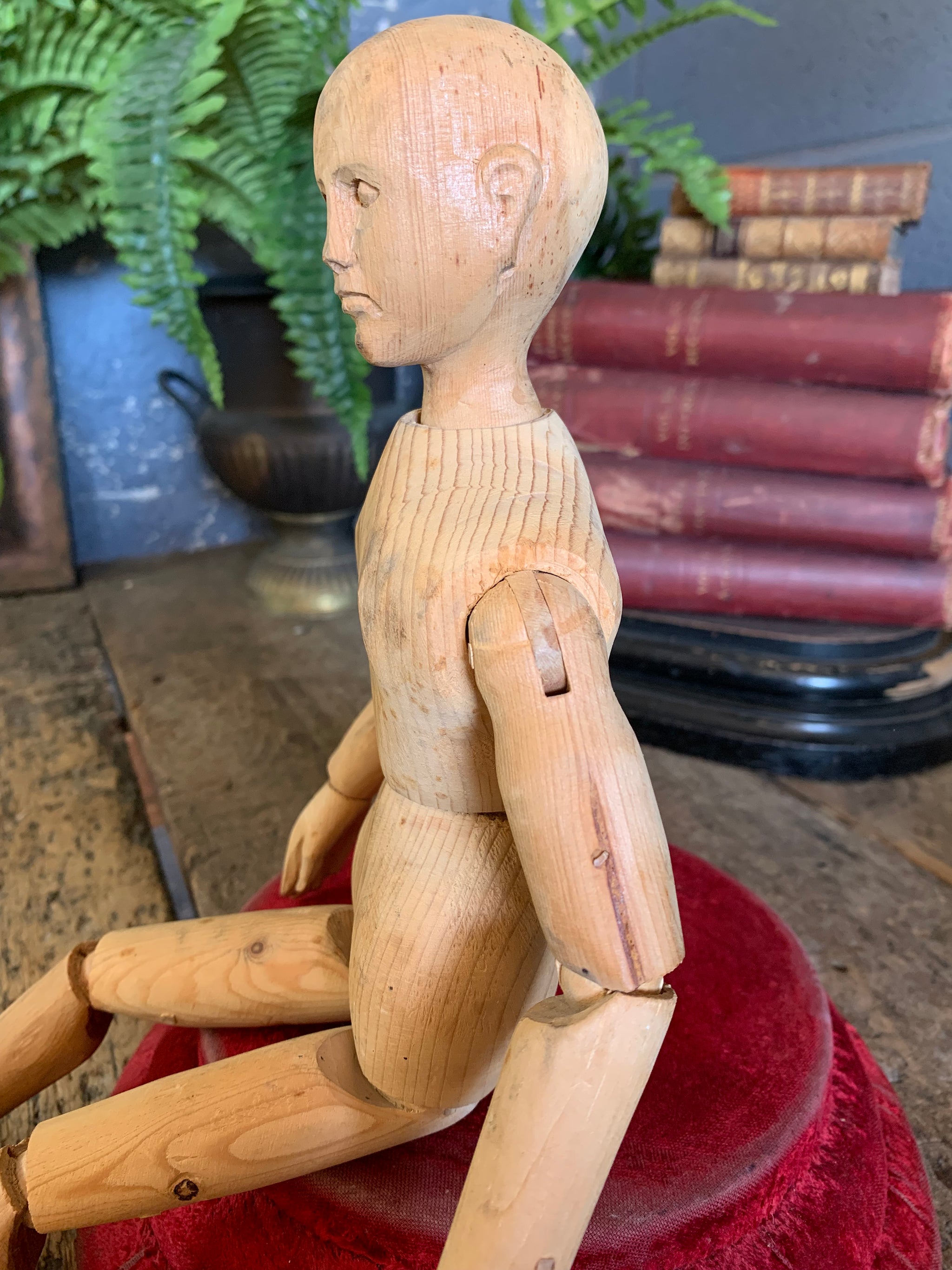 A large wooden artist's lay figure