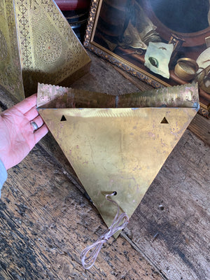 A pair of brass Moroccan wall sconces