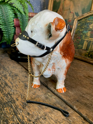 A large ceramic Hereford bull by Nelson Pottery