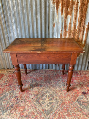 An oak two drawer table