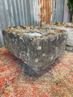 A pair of porcelain butler's sink trough planters