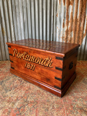 A wooden shipwright's trunk