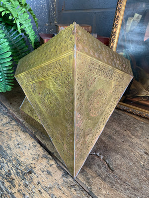 A pair of brass Moroccan wall sconces