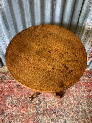 An oak side table