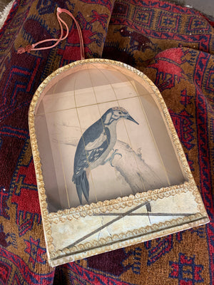 A 19th Century trompe l'oeil framed bird cage picture